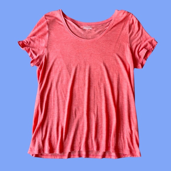 Eileen Fisher micromodal coral scoop neck lightweight tee large - Picture 1 of 8